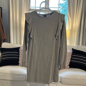 Who What Wear Gray Ruffled Sheath Dress